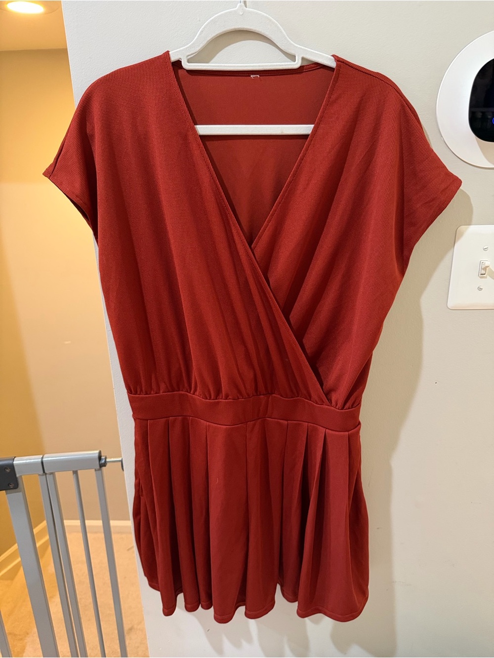 HALARA Rust Red Wrap-Front Romper
